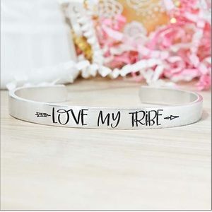 Silvertone ‘Love my Tribe’ Adjustable Cuff